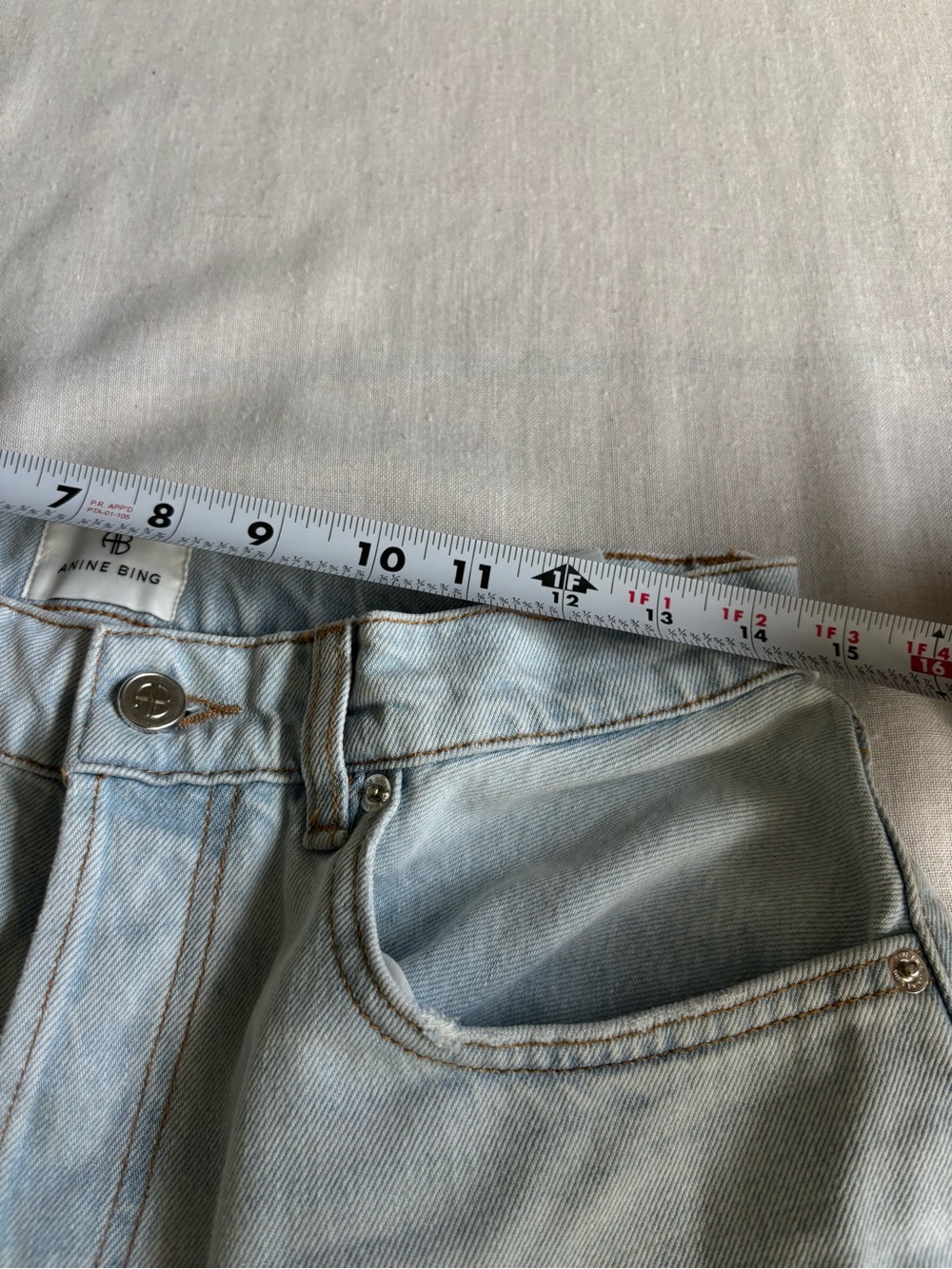 Annie Bing Manon High Waist Baggy Wide Leg Jeans Ultra Bleached Size 26 - Picture 10 of 13